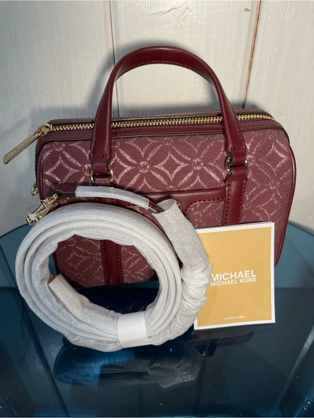 Michael Kors Oxblood Small Duffle Crossbody NWT